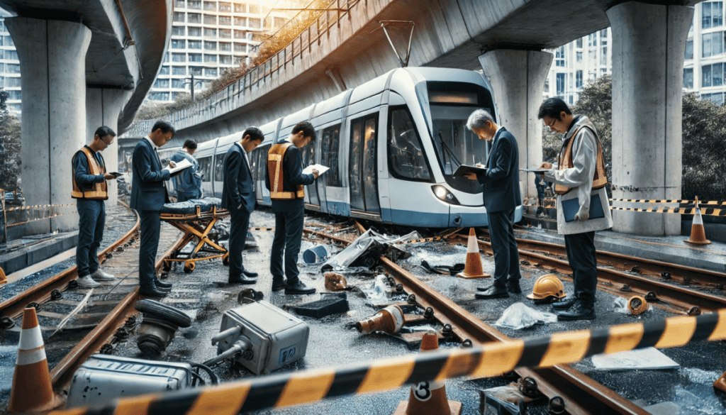 Light Rail Accident Scene